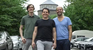 זאבי (במרכז) עם השותפים יורן גוטובסקי (מימין) ומרקוס טרייבר. צילומים: נוגה שטיינר